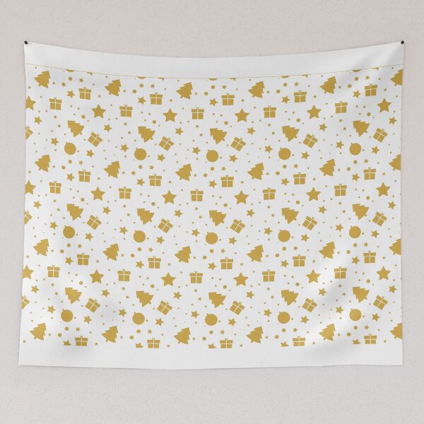 Item preview, golden trees , gifts and stars christmas pattern  designed and sold by M Mariatique.
