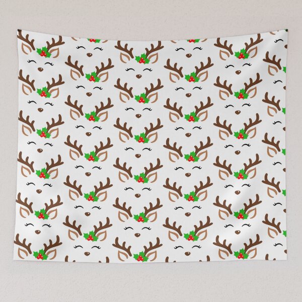 Item preview, Christmas Reindeer Faces Pack, Reindeer, Girl Reindeer, Boy Reindeer, Glasses Reindeer, Ribbon Reindeer, Christmas, 356w31 designed and sold by wshStudio.