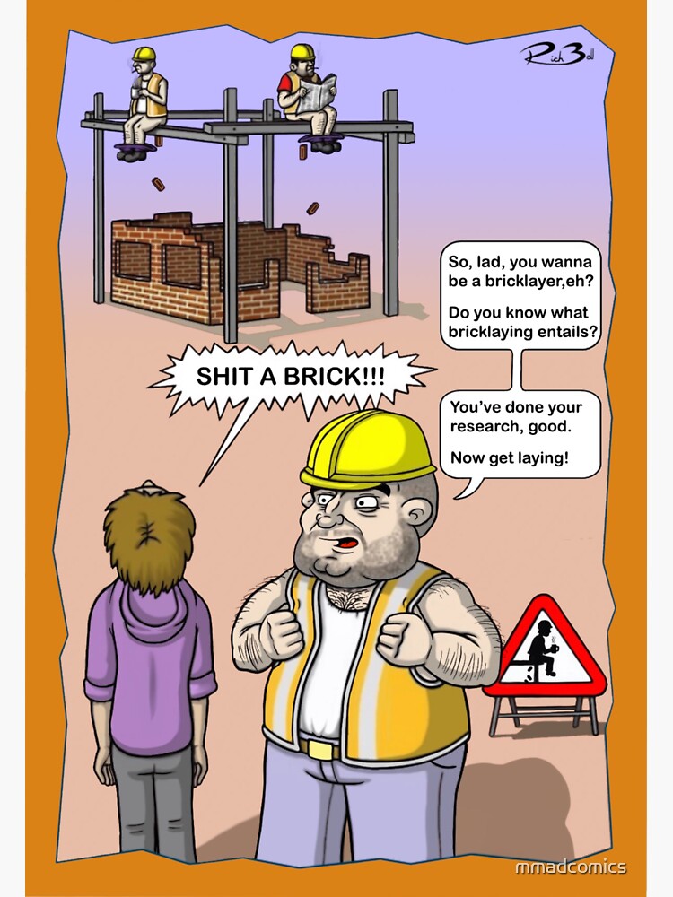 "The truth about bricklaying / builder jokes / shit a brick card