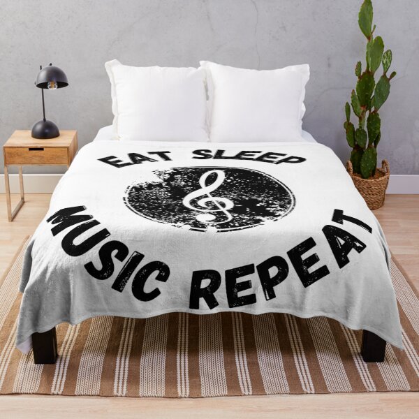 Item preview, Eat Sleep Music Repeat Treble Clef Distressed Grunge Effect designed and sold by LuckyKermit.