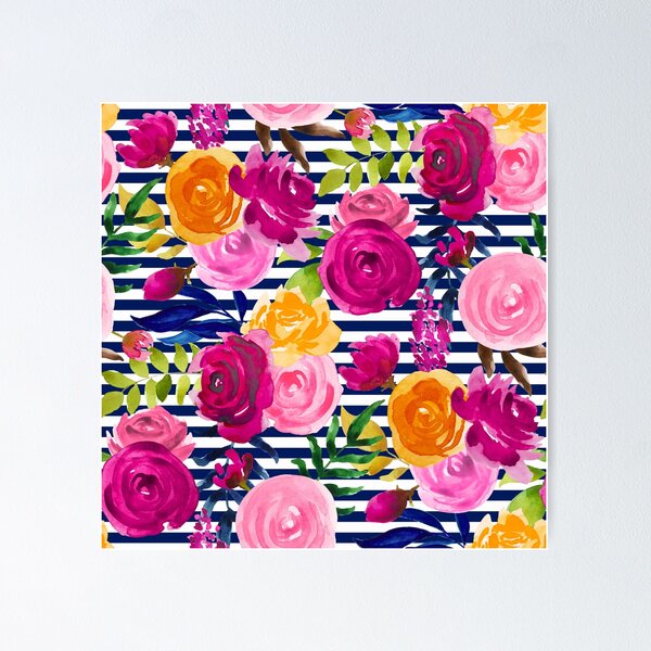 Item preview, Floral Stripes designed and sold by Meliafroggy.
