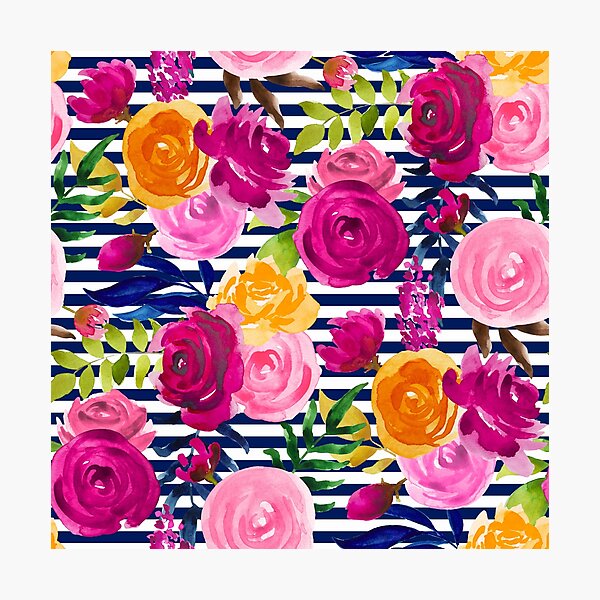 Item preview, Floral Stripes designed and sold by Meliafroggy.