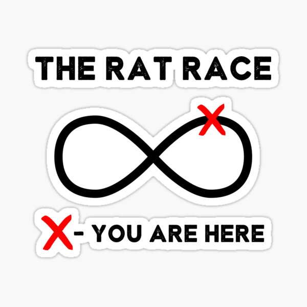 rat-race-you-are-here-funny-escape-the-rat-race-sticker-for-sale-by