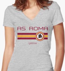 Serie A - AS Roma (Away Creme) Women's Fitted V-Neck T-Shirt