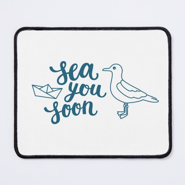 Item preview, Sea you soon hand lettering on white background designed and sold by Darina Gulbina.