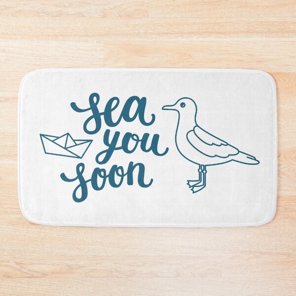 Item preview, Sea you soon hand lettering on white background designed and sold by Darina Gulbina.
