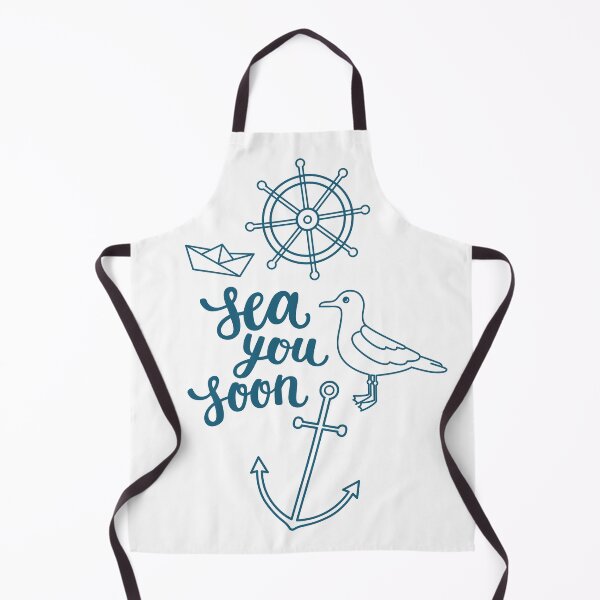 Item preview, Sea you soon hand lettering on white background designed and sold by Darina Gulbina.