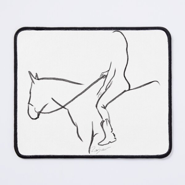 Item preview, Woman on horse line drawing art designed and sold by Ryan Biddle.