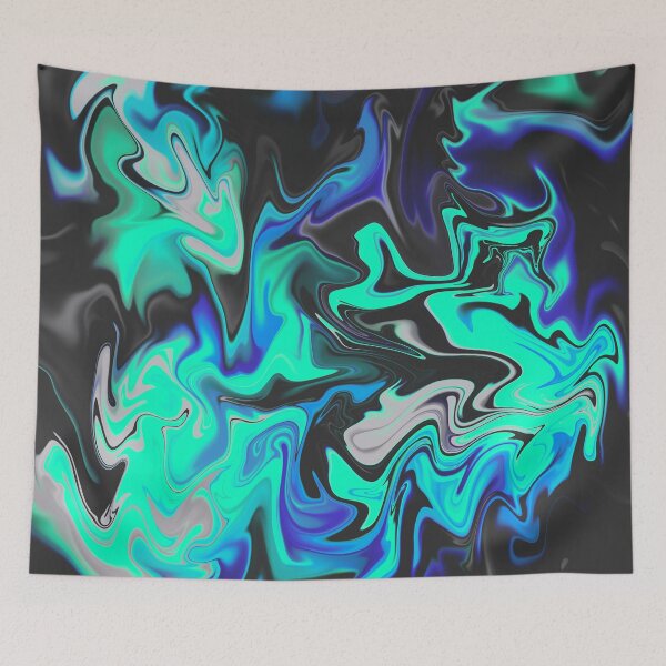 Item preview, Eclectic Blue Liquid Abstract Swirl designed and sold by Quoppidou.