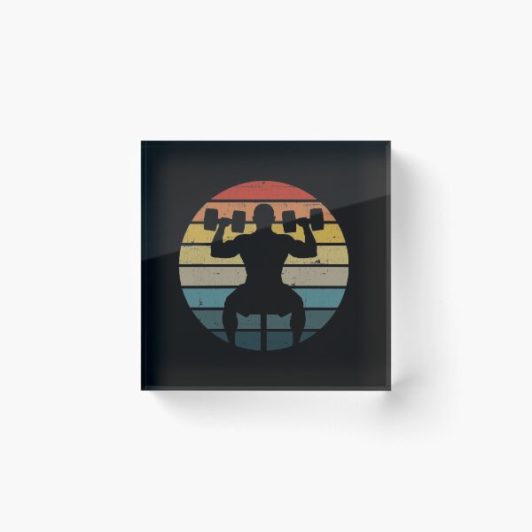 Item preview, Shoulder Exercises Silhouette On A Distressed Retro Sunset graphic designed and sold by theodoros20.