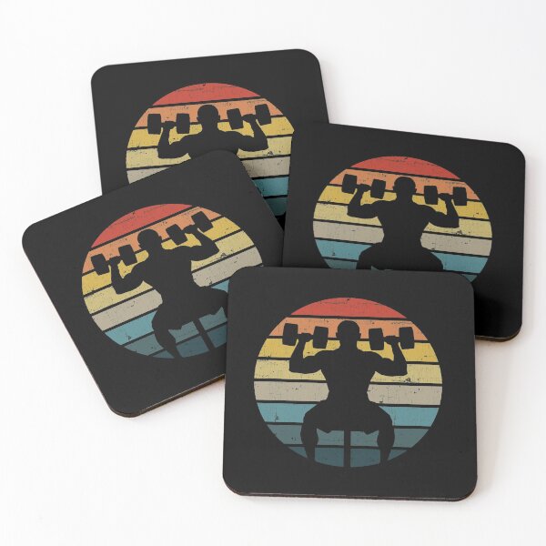 Item preview, Shoulder Exercises Silhouette On A Distressed Retro Sunset graphic designed and sold by theodoros20.