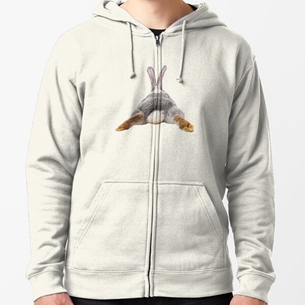 Cute Bunny Rabbit Tail Butt Image Picture  Zipped Hoodie