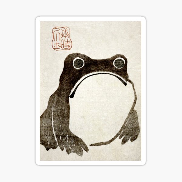 Unimpressed Frog - Grumpy Frog Matsumoto Hoji - Japanese Art Sticker