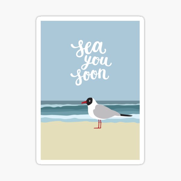 Item preview, Sea you soon cute seagull by the sea designed and sold by Darina Gulbina.