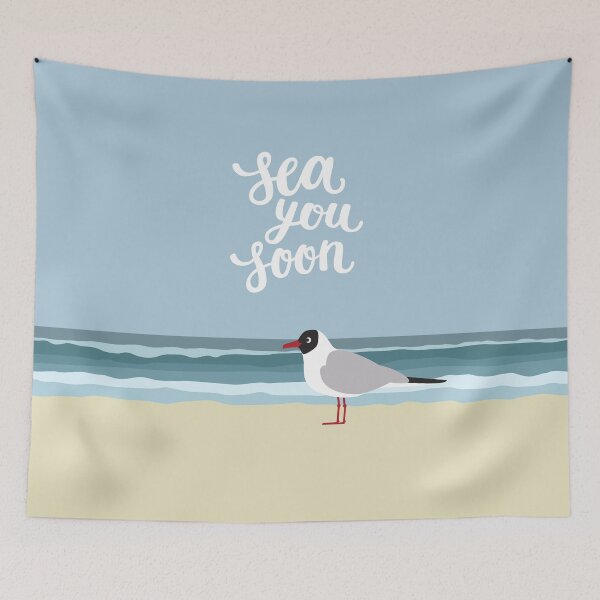 Item preview, Sea you soon cute seagull by the sea designed and sold by Darina Gulbina.