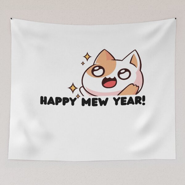 Item preview, Happy Mew Year - Cute Excited Cat designed and sold by Avani01.