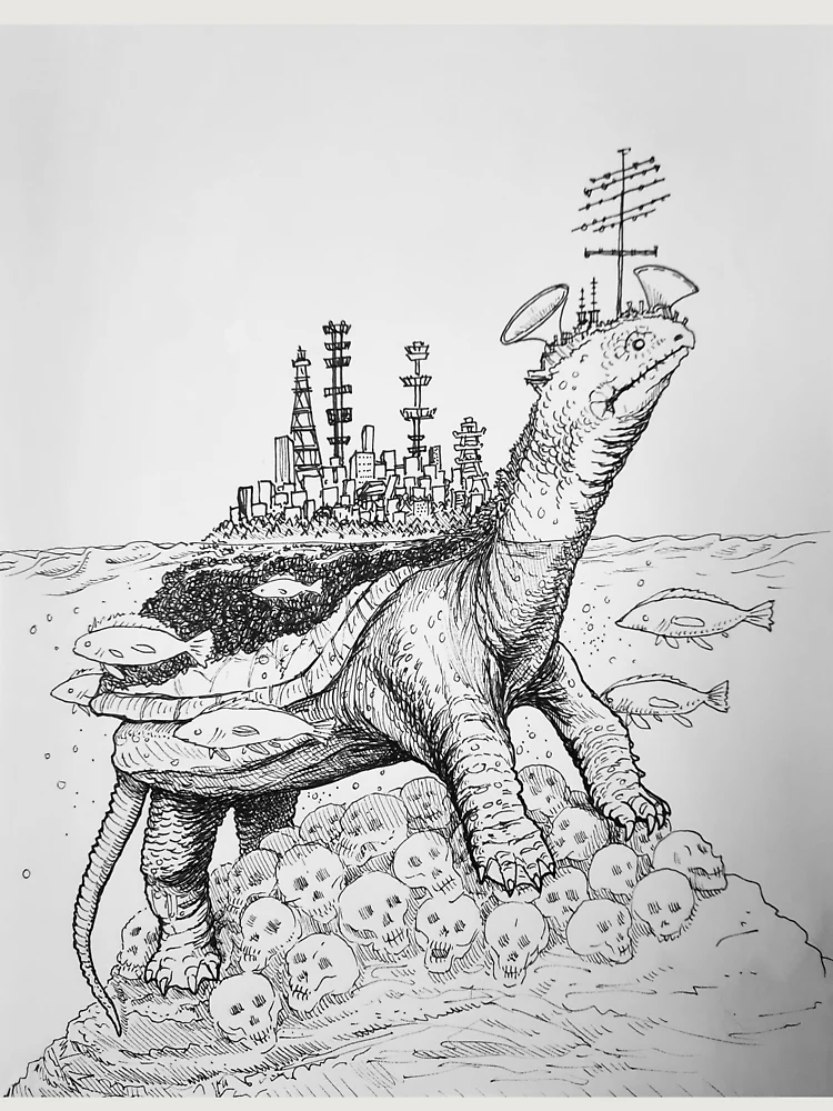 Thumbnail 6 of 6, Premium Oversized Hoodie, Turtle World designed and sold by Rabbitfool.