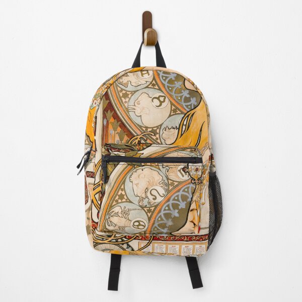 Item preview, Zodiaque or La Plume by Alphonse Maria Mucha - Retro Zodiac Astrology Signs Art Print designed and sold by AesthetesLegacy.