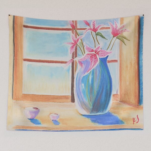 Item preview, Pastel al óleo de Pink Pointsettia designed and sold by Rockpools.