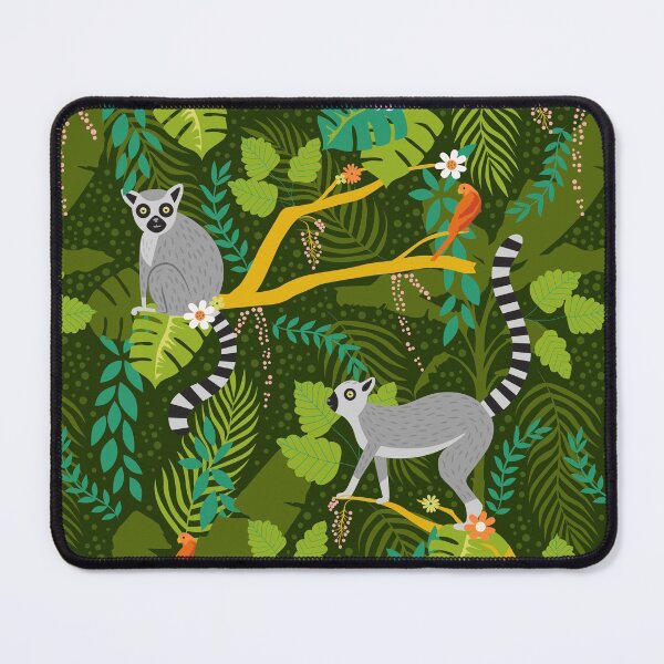 Item preview, Lemurs in a Green Jungle designed and sold by latheandquill.