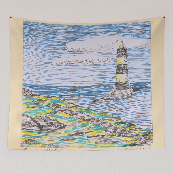 Item preview, Penmon Lighthouse Ink Sketch designed and sold by MickArt1.
