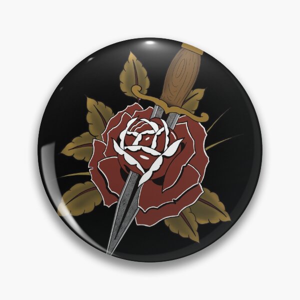 Item preview, Rose and dagger tattoo flash designed and sold by Elixerdesign.