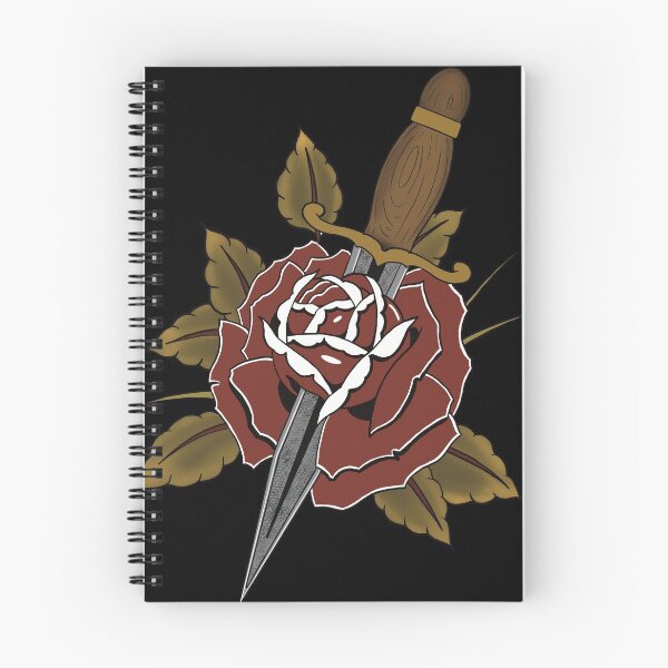 Item preview, Rose and dagger tattoo flash designed and sold by Elixerdesign.