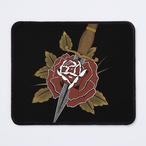 Item preview, Rose and dagger tattoo flash designed and sold by Elixerdesign.