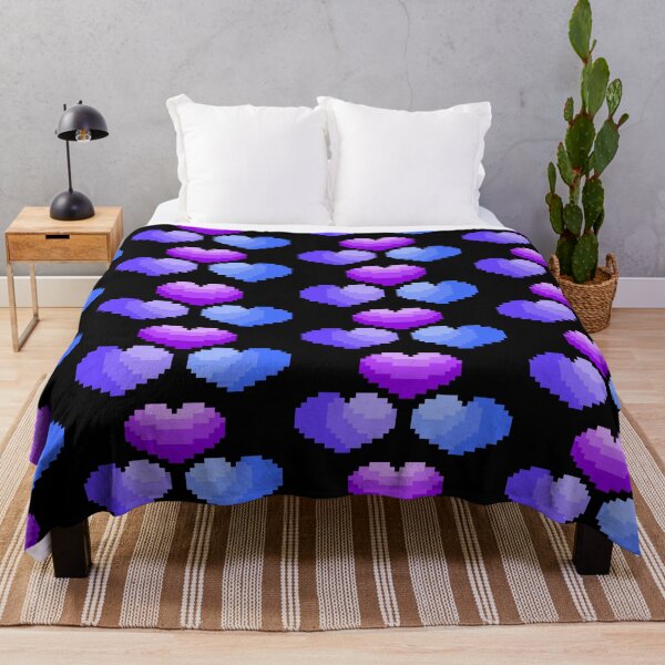 Item preview, 80s Vibe Blue and Purple Pixel Hearts designed and sold by rin3d .