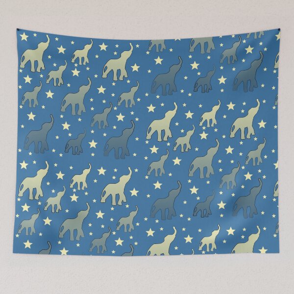 Item preview, Blue Elephants Stars Pattern designed and sold by oursunnycdays.