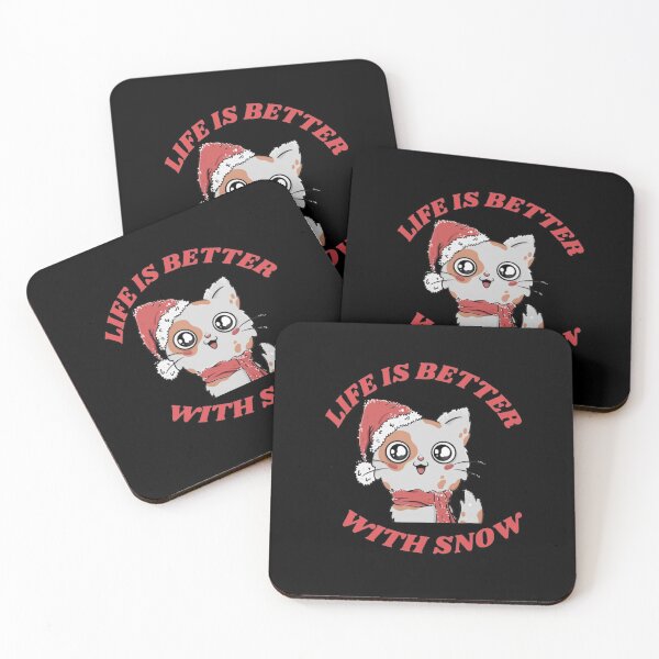 Item preview, Life Is Better With Snow , funny cute cat , gift for Christmas, gift for winter and snow lovers designed and sold by Special-Art1.