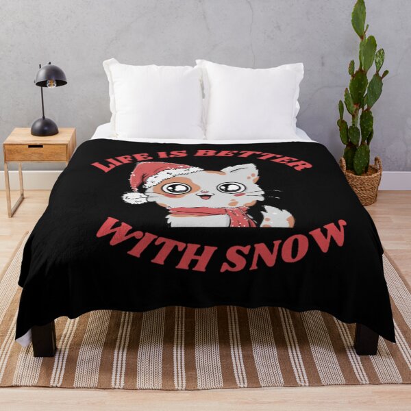 Item preview, Life Is Better With Snow , funny cute cat , gift for Christmas, gift for winter and snow lovers designed and sold by Special-Art1.