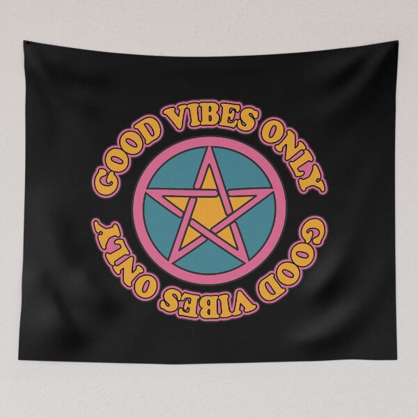 Item preview, Good Vibes Only Pagan Pentagram Pentacle Wicca Retro Pastel Goth designed and sold by GRAPHICxBOMB.
