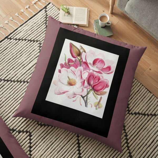 Vinatge Floral pattern in Pink & White color Floor Pillow