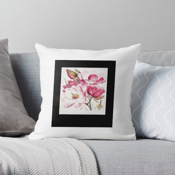 Vinatge Floral pattern in Pink & White color Throw Pillow