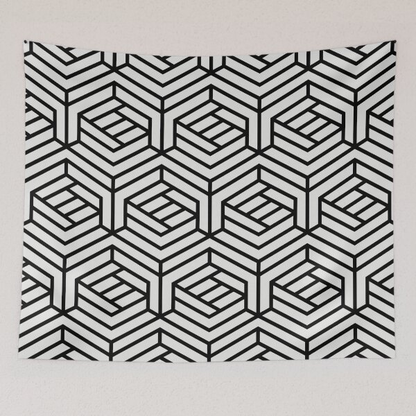 Item preview, Black and Pale Gray Cube Geometric Shape Pattern Pairs Dulux 2022 Popular Colour Sloe Flower designed and sold by ColorOfTheYears.