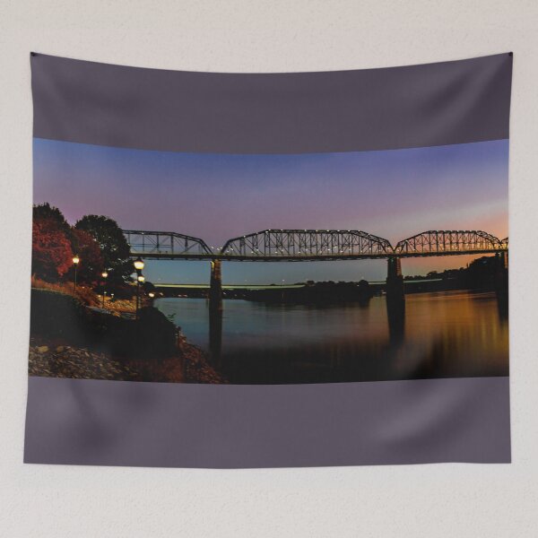 Item preview, Chattanooga River Bridge in Rainbow Sunset  Colors designed and sold by nbrandsberg.