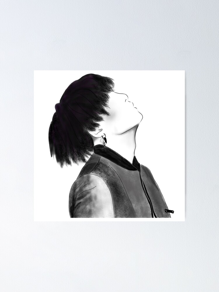 "Lineart Yoongi bts" Poster by Juditicona Redbubble