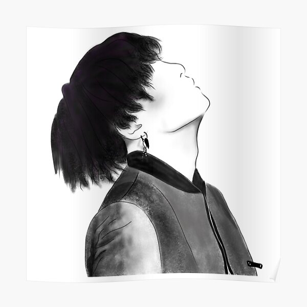 "Lineart Yoongi bts" Poster by Juditicona Redbubble