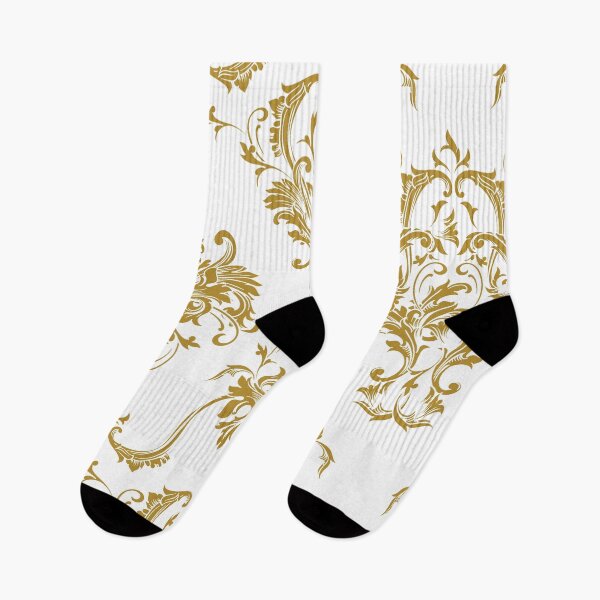 Item preview, Golden Brown and White Damask Scroll Baroque Pattern Pairs Dulux 2022 Popular Colour Healing Spice designed and sold by ColorOfTheYears.