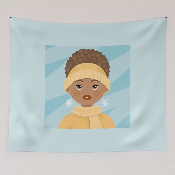 Item preview, Winter girl in yellow designed and sold by ArteAnnie.