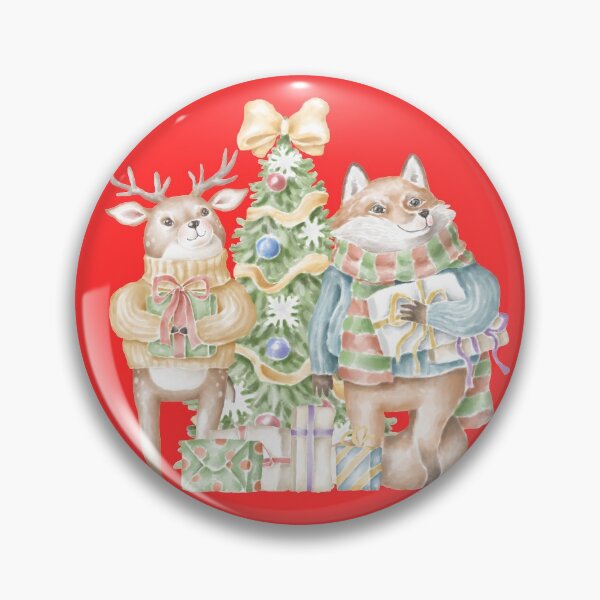 Item preview, Deer and Fox in Christmas Mood designed and sold by captainpeakart.