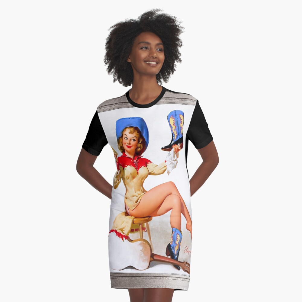 A Polished Performance by Gil Elvgren Vintage Xzendor7 Old Masters Reproductions Graphic T-Shirt Dress