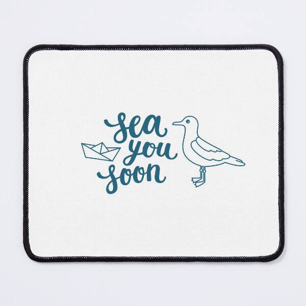 Item preview, Sea you soon hand lettering on white background designed and sold by Darina Gulbina.