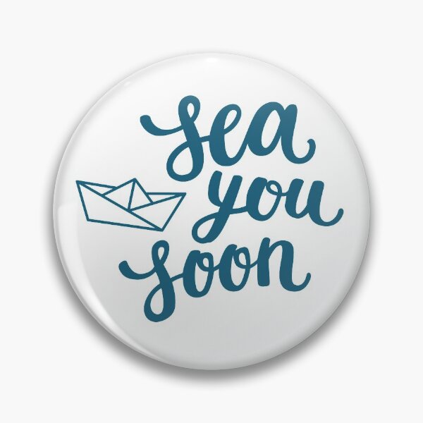 Item preview, Sea you soon hand lettering on white background designed and sold by Darina Gulbina.