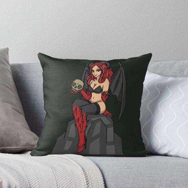 Artikelvorschau, Dämonischer Dämon, der einen Schädel hält und ein glückliches Halloween wünscht - Meru The Succubus entworfen und verkauft von Otakutako.