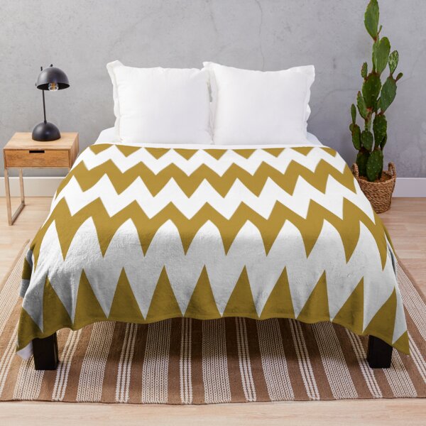 Item preview, Golden Brown and White Zig Zag Line Stripe Pattern Pairs Dulux 2022 Popular Colour Healing Spice designed and sold by ColorOfTheYears.