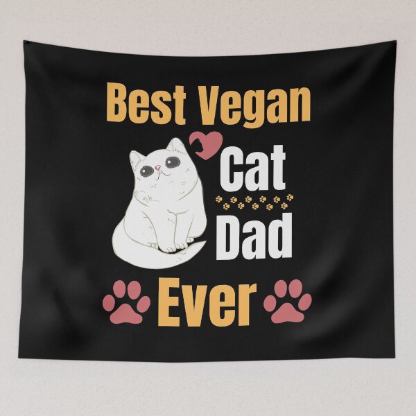 Item preview, Best Vegan Cat Dad Ever Funny Quote designed and sold by Kaladzishop.
