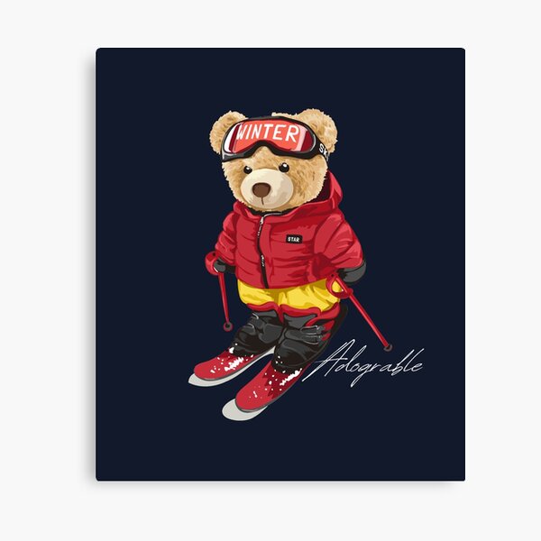 Item preview, Cute Adorable bear Skiing - Adograble Ski designed and sold by Adograble.