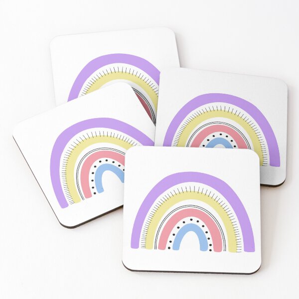 Abstract Rainbow - Purple Coasters (Set of 4)